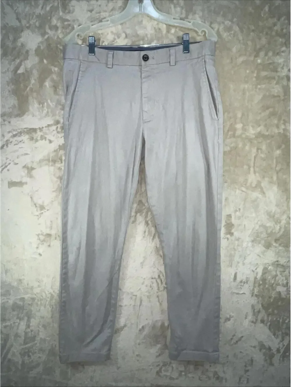 Banana Republic Pants Mens 33x30 Gray Fulton Skinny Chino Stretch Casual Modern